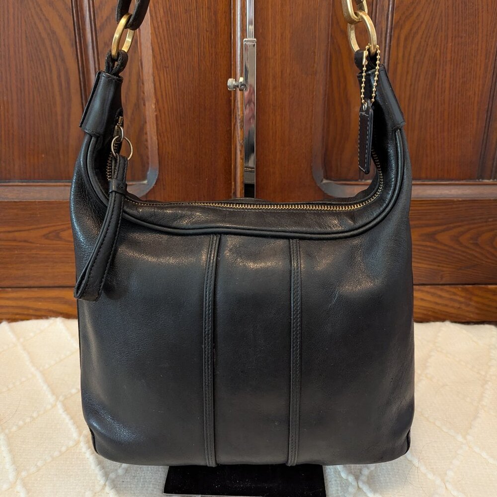 Coach 6950 Amanda Hobo Shoulder Bag Purse Black Leather - Picture 2 of 12